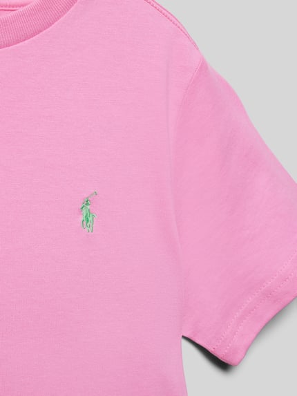 Polo Ralph Lauren Kids T-shirt met logostitching Felroze - 2