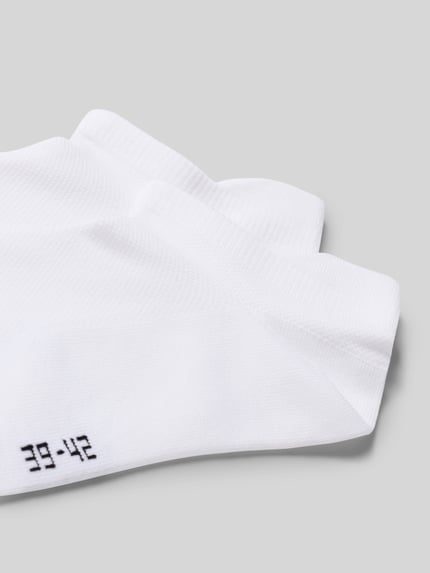 Produktfoto, Summer Running Socks im 2er-Pack mit gerippten Bündchen von Snocks, weiß, strukturierte Oberfläche, Material-Mix mit Stretch.