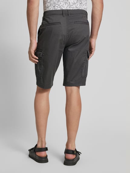 Tom Tailor Regular fit cargoshorts van mix van katoen en elastaan Antraciet - 5