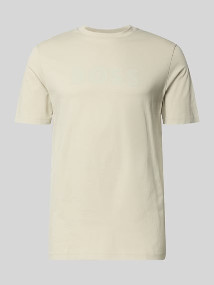 Produktfoto, Regular Fit T-Shirt aus reiner Baumwolle Modell 'TE_LOGO' von BOSS Orange, jednokolorowy, nadruk z logo, okrągły dekolt, krótki rękaw, bawełna