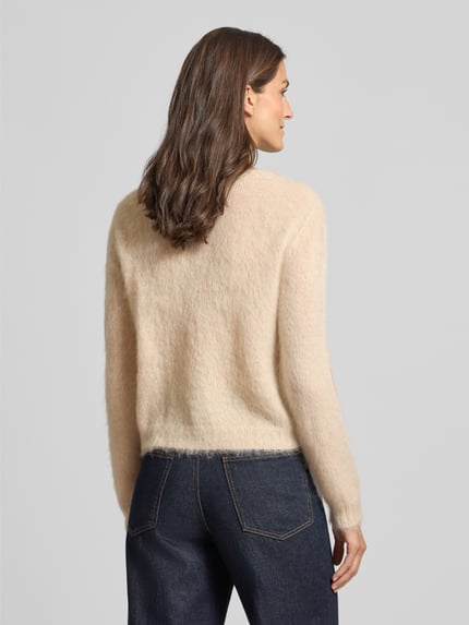 Max Mara Studio Regular Fit Strickpullover mit Mohair-Anteil Modell 'ACETO' Beige 5