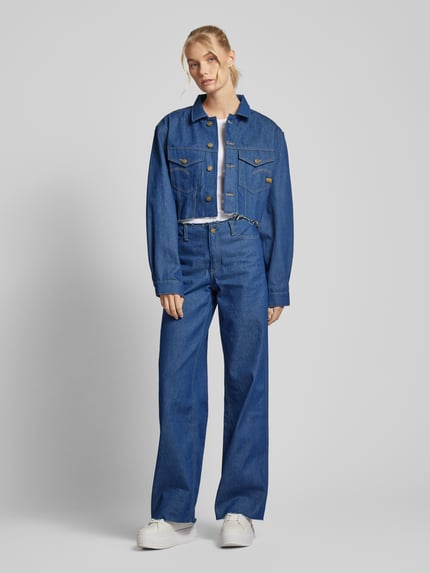 G-Star RAW Kurtka jeansowa krótka z frędzlami Ciemnoniebieski 1
