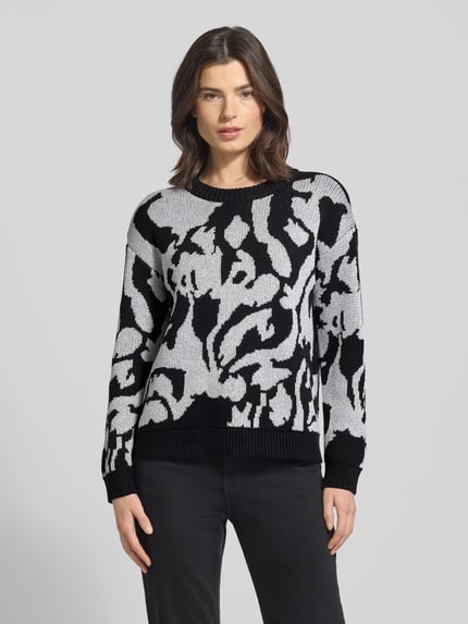 VILA Sweter o kroju regular fit z efektem dzianiny model ‘Beca’ Czarny 4