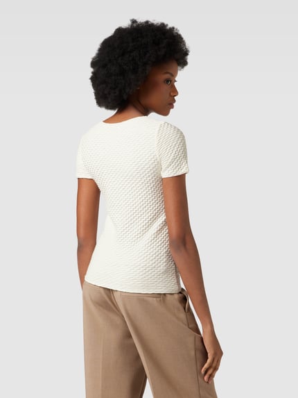 Emporio Armani T-Shirt mit Strukturmuster Weiss 5