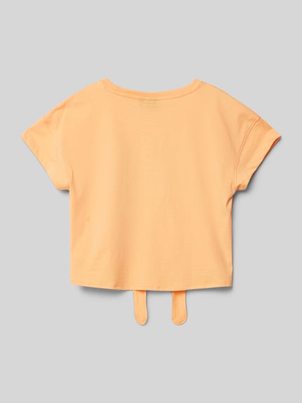 Cars Jeans T-Shirt mit Knoten-Detail Modell 'Madison' Apricot 3
