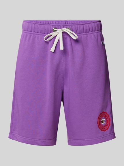 Champion Regular Fit Sweatshorts mit Logo-Badge Lila 2