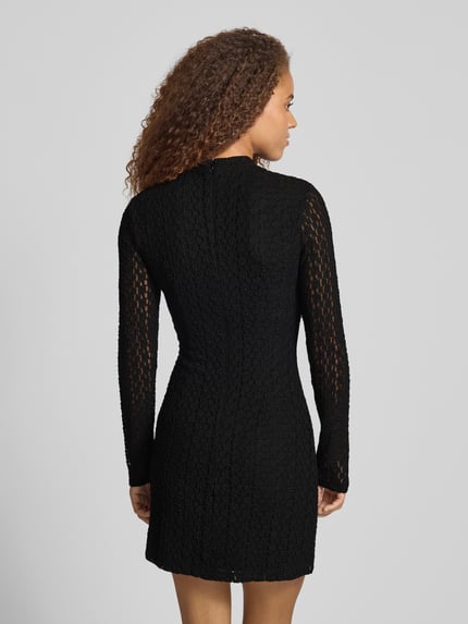 Bardot Cocktailkleid mit geripptem Rundhalsausschnitt Modell 'VEZZA' Black 5