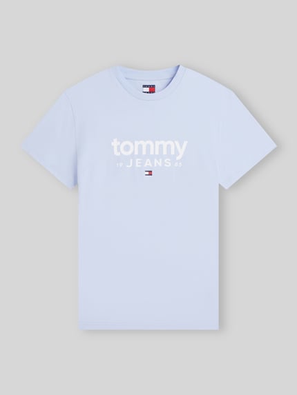 Tommy Jeans Relaxed Fit T-Shirt aus reiner Baumwolle mit Label-Schriftzug Hellblau 2
