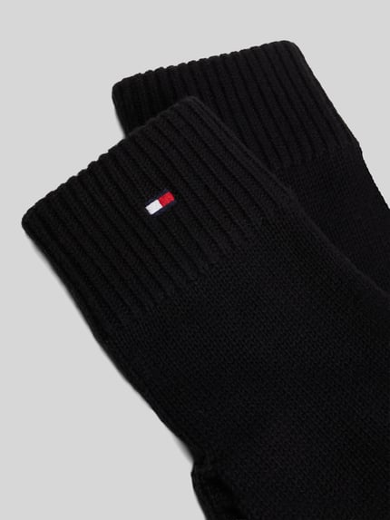 Tommy Hilfiger Rękawiczki z mieszanki bawełny i kaszmiru model 'ESSENTIALS FLAG' Czarny 3