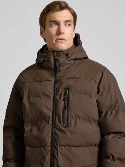 camel active Parka met capuchon en klepzakken, model 'TEXXXACTIVE' Donkerbruin - 3