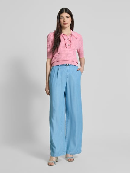Marc Cain Wide Fit Jeans mit Bundfalten Hellblau 1