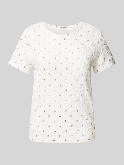 Jake*s Casual Slim fit T-shirt met ronde hals Wit - 2