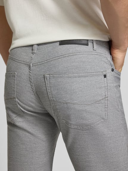 Pierre Cardin Spodnie materiałowe o kroju slim fit z dodatkiem wiskozy model 'Lyon' Srebrny 3