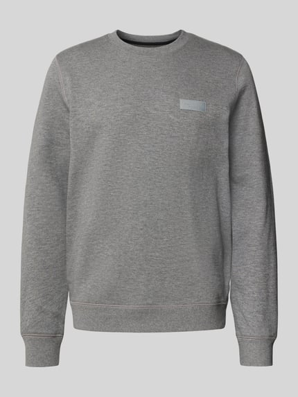 Produktfoto, Regular Fit Sweatshirt aus reiner Baumwolle von Marc O'Polo, Optik: Unifarben, Ärmelabschluss und Rumpfabschluss gerippt, Label-Patch, Materialverarbeitung: Sweat, Farbe: Grau