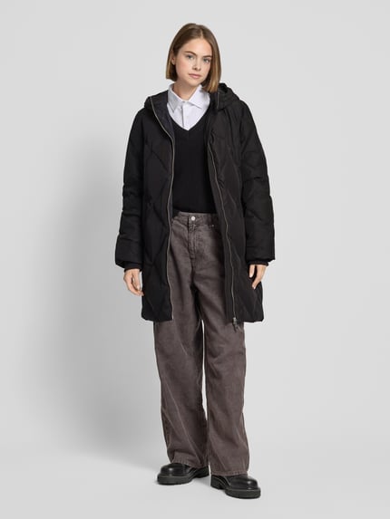 PIECES Comfort Fit Steppmantel mit angenähter Kapuze Modell 'NOVELLA' Black 1