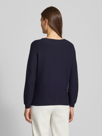 Christian Berg Woman Regular fit shirt met lange mouwen van puur katoen in gebreide look Donkerblauw - 5