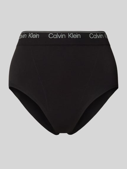 Calvin Klein Underwear High waist slip met label in band Zwart - 1