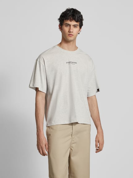 Alpha Industries T-shirt met labelprint, model 'Studio Edition' Lichtgrijs gemêleerd - 4