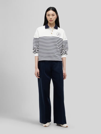 Tommy Hilfiger Relaxed Fit Sweatshirt aus reiner Baumwolle mit Knöpfen Ecru 1
