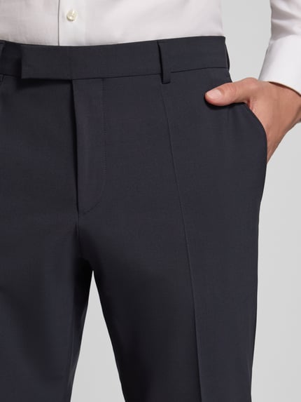 BOSS Slim fit pantalon van scheerwolmix, model 'H-GIO-MM-C-NF' Marineblauw - 3
