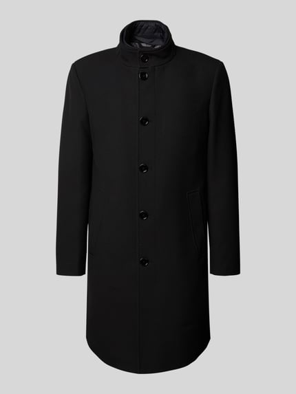 Christian Berg Men Regular Fit Mantel mit Stehkragen Black 2