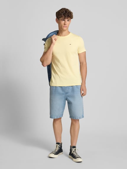 Tommy Jeans Regular Fit T-Shirt aus reiner Baumwolle Hellgelb 1