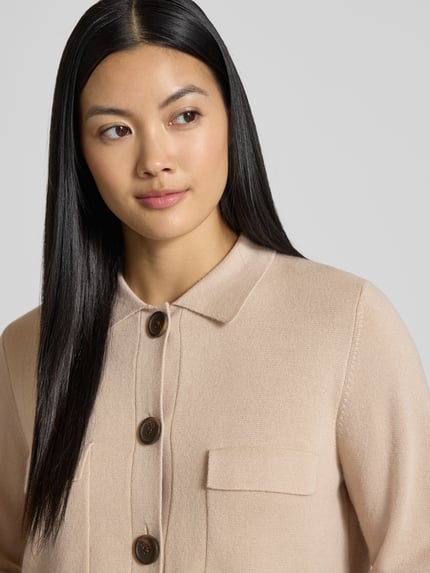 Christian Berg Woman Selection Regular Fit Strickjacke aus Woll-Mix Sand 3