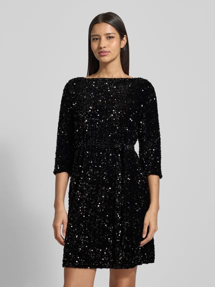 VILA Mini-jurk met pailletten, model 'FAITH' Zwart - 4