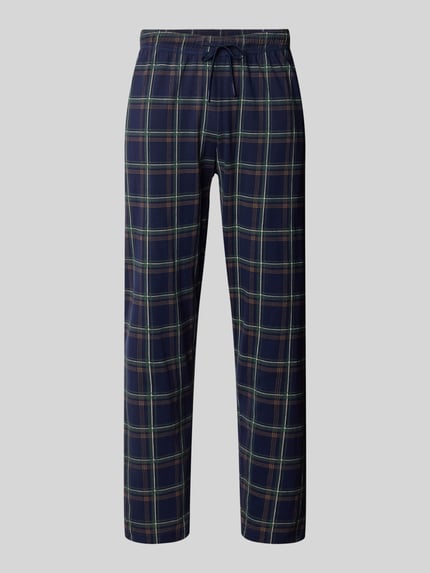 Produktfoto, Pyjama-Hose im Allover-Look mit elastischem Bund und Tunnelzug von bugatti z bawełny, krój regular fit, wzór na całej powierzchni
