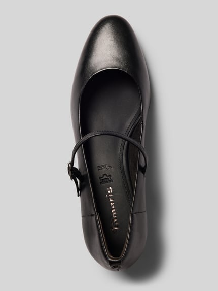 Produktfoto, Pumps aus echtem Rindsleder von Tamaris in Schwarz, glatte Oberfläche, dezente Rundform, Damen Pumps von Tamaris