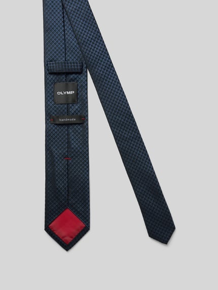 OLYMP Zijden stropdas met all-over motief Marineblauw - 2