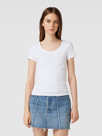 ONLY T-Shirt mit Rundhalsausschnitt Modell 'LIVE LOVE' Weiss 4