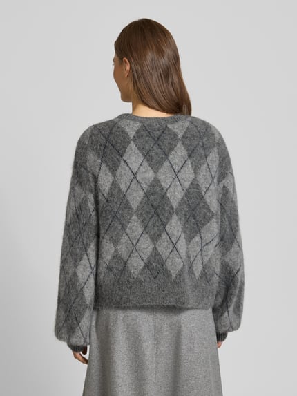 Gestuz Strickjacke mit Knopfleiste Anthrazit 5