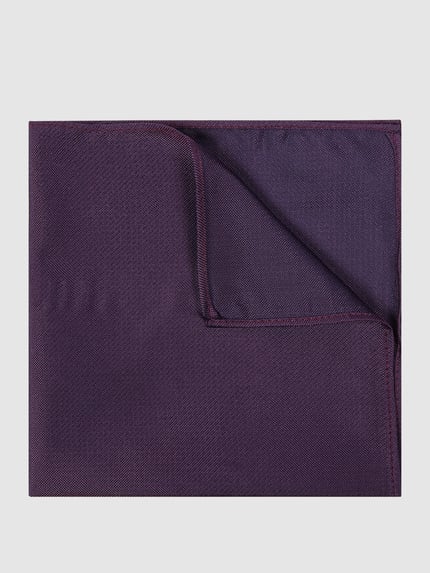 Produktfoto, Einstecktuch aus reiner Seide von Blick, paars, vierkant ontwerp, structuurpatroon, 30x30 cm, herenaccessoire.