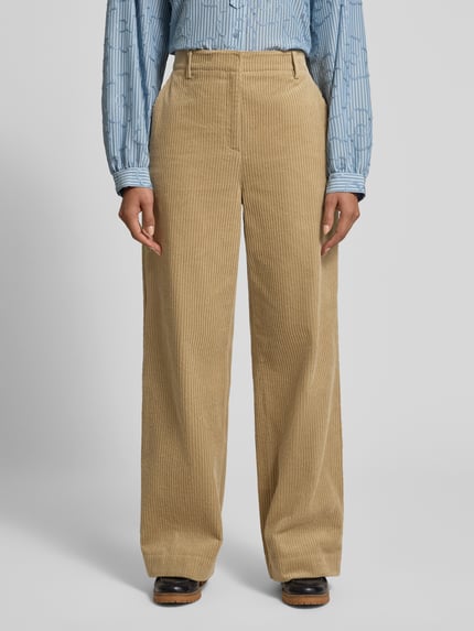Jake*s Studio Woman Corduroy broek met wijde pijpen Rietgroen - 4