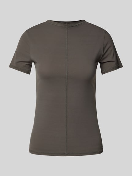 Weekday T-Shirt in unifarbenem Design Modell 'Jen' Dunkelgrau 2