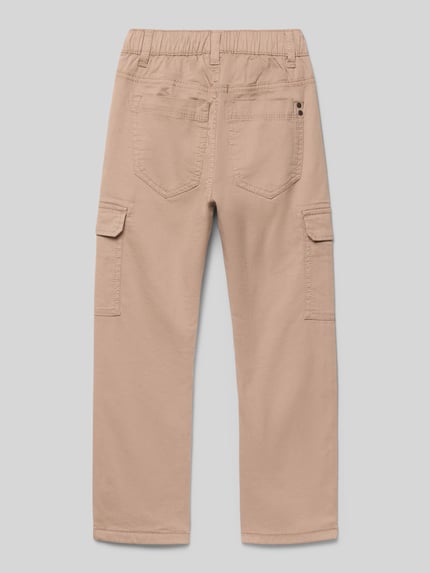 s.Oliver RED LABEL Slim fit cargobroek van gevoerde katoenmix Beige - 3