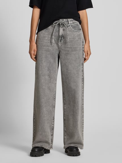 VERO MODA Jeansy z szeroką nogawką z mieszanki bawełny model ‘WIEN’ Jasnoszary 4