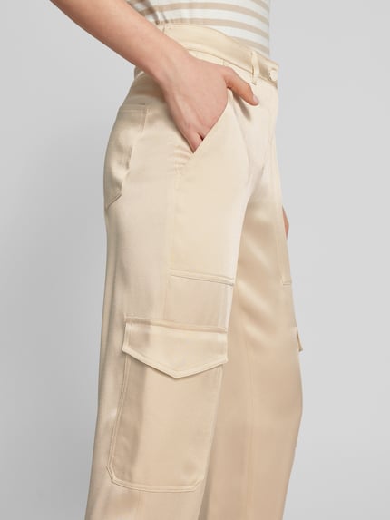 CAMBIO Slim Fit Cargohose mit Ziernähten Modell 'KARO' Sand 3