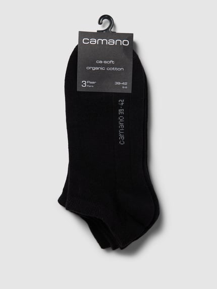 camano Socken mit elastischem Bündchen im 3er-Pack Black 3