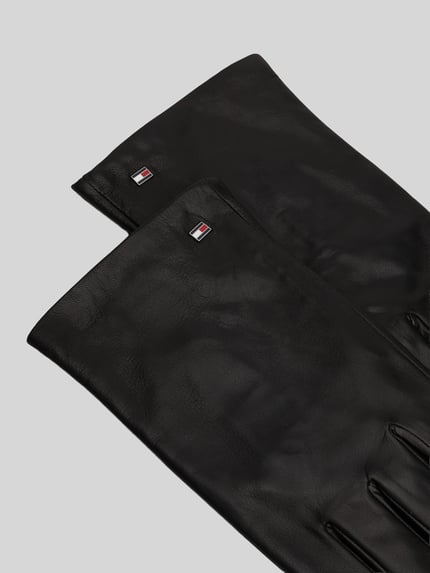 Tommy Hilfiger Rękawiczki z prawdziwej koziej skóry Czarny 3