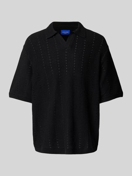 JACK & JONES Relaxed Fit Poloshirt mit Lochmuster Modell 'PAROS' Black 2