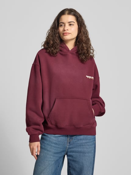 ANOTHER COTTON LAB Hoodie mit Känguru-Tasche Bordeaux Melange 4
