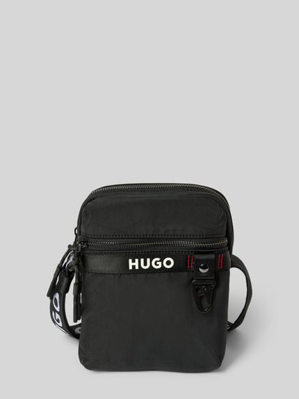 HUGO Torba na ramię z detalem z logo model ‘Dusky’ Czarny 2