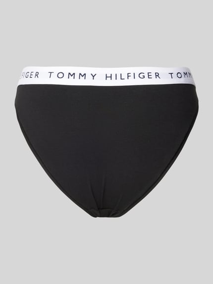 Tommy Hilfiger Bikinibroekje met elastische band met label, model 'TH Heritage' Zwart - 3