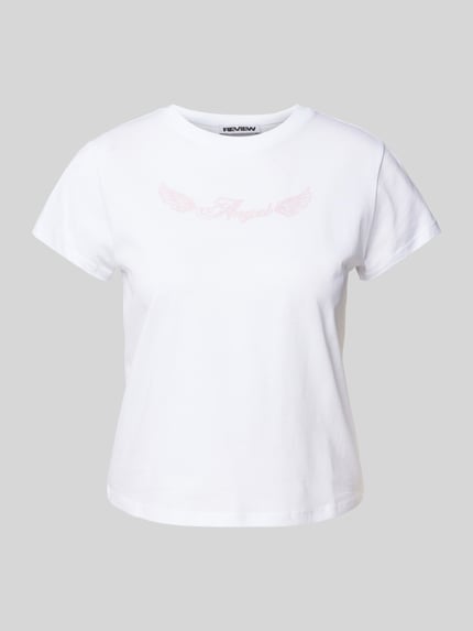 REVIEW T-shirt z nadrukowanym motywem Biały 2