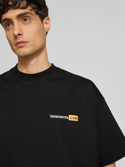 VETEMENTS T-shirt met opstaande kraag Zwart - 3