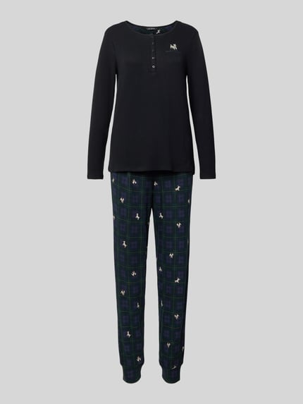 Lauren Ralph Lauren Relaxed fit pyjama met viscose Zwart - 1