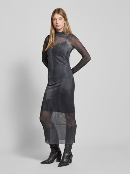 Alessa&Anna Winter X P&C* Maxikleid aus Mesh Anthrazit 4