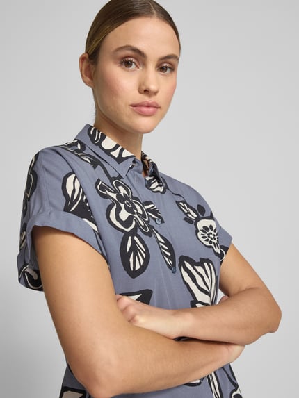 Jake*s Studio Woman Bluzka o kroju relaxed fit z krótkim rękawem Jeansowy niebieski 3